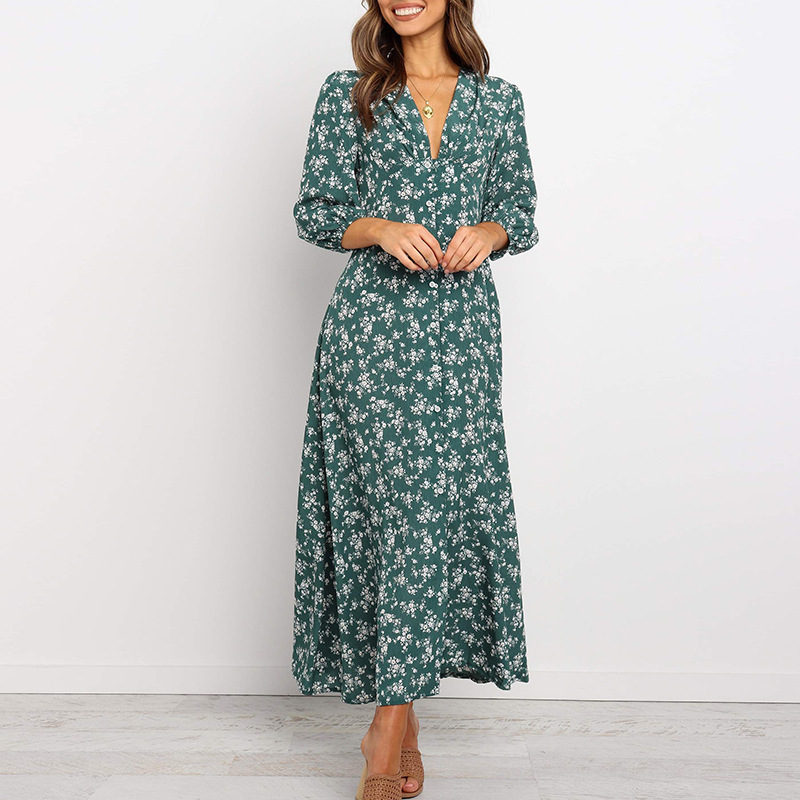 Bohemian Country Retro Printed Dress Bohemian Pastoral Women's Retro Floral Skirt