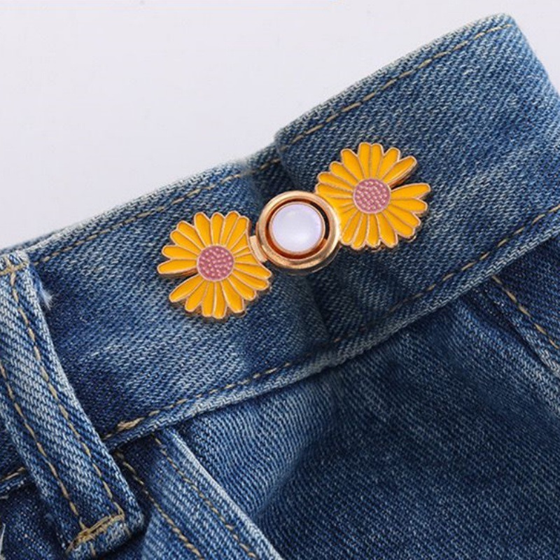Picture of Chinese Knot Waist Buckle Pair Buckle Flat Bottom Removable Nail-free Seam-free Button Girl's Trouser Skirt Waist Size Change Artifact