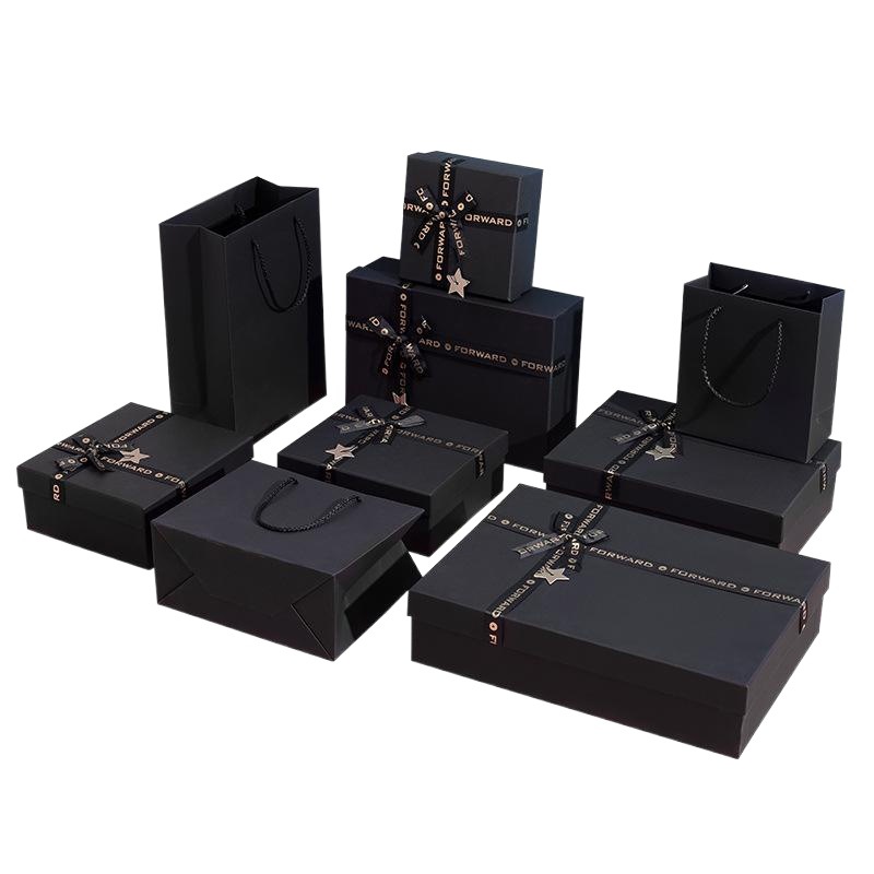 Spot Bow Lipstick Gift Box Towel Black Gift Box Cosmetic Accompanying Gift Tanabata Birthday Gift Box