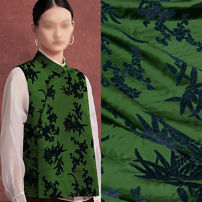 "ZD002 Three Friends of the Cold" Silk Zhangzhou Satin Jacket Vest Fabric New Chinese Jacquard Clothing Hanfu Fabric