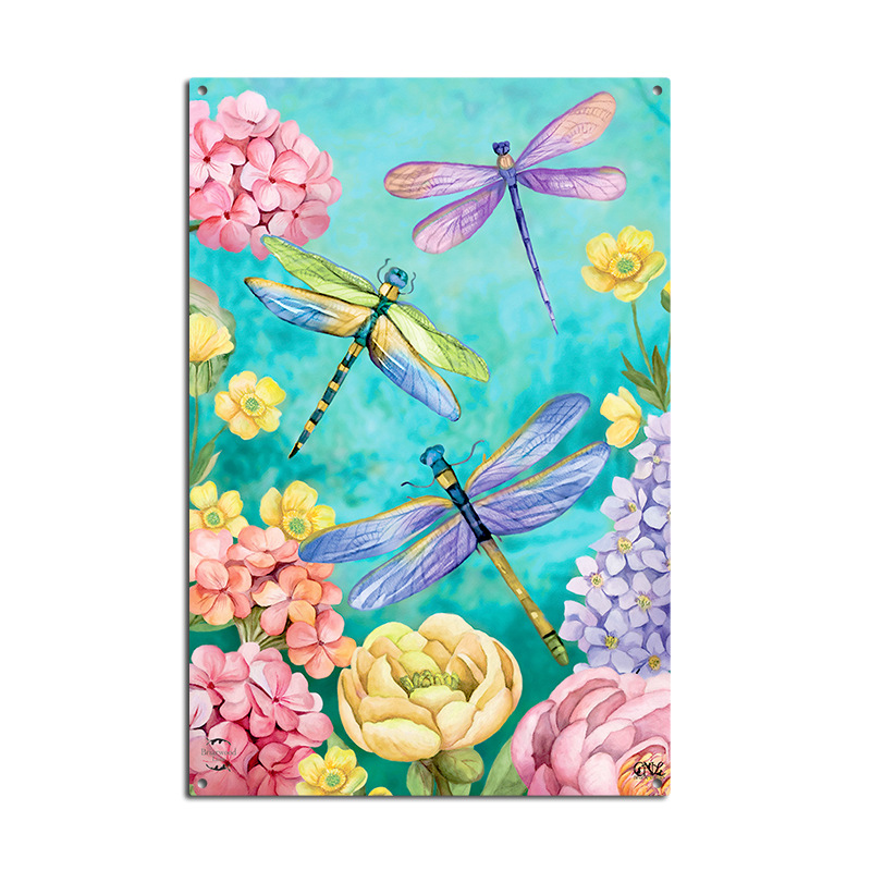 Picture of Cross-border American Country Retro Flower Figure Tin Painting Garden Pastoral Balcony Wall Wall Wall Old Decoration Pendant