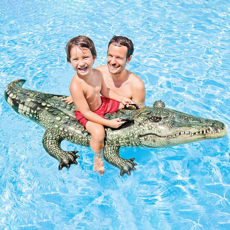 INTEX57551 Inflatable Floating Row Realistic Crocodile Mount Water Play Toy Children's Inflatable Animal Mount