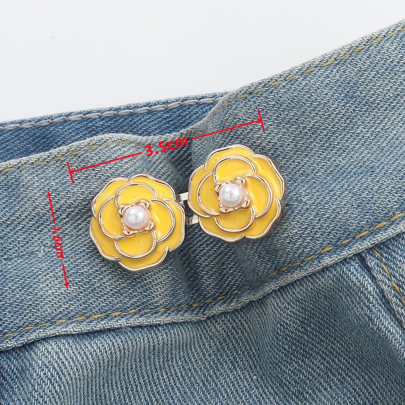 Picture of Chinese Knot Waist Buckle Pair Buckle Flat Bottom Removable Nail-free Seam-free Button Girl's Trouser Skirt Waist Size Change Artifact