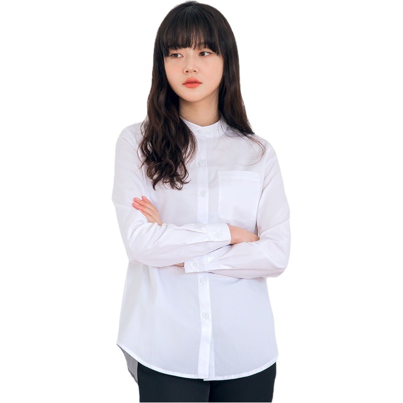 Pure Cotton White Shirt Women's Long-sleeved 2023 Spring New Arrival Korean Style Collar Versatile Top Fashionable Stylish Base Shirt