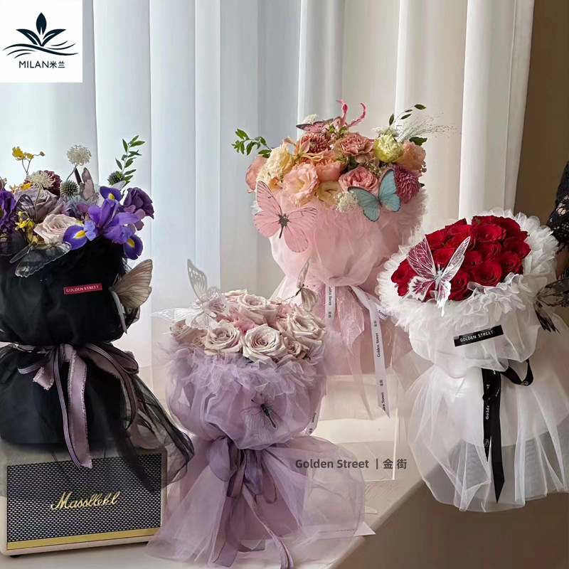 Milan new one-piece forming fairy gauze skirt flower bouquet packaging material princess skirt elastic cloth wrapped gauze