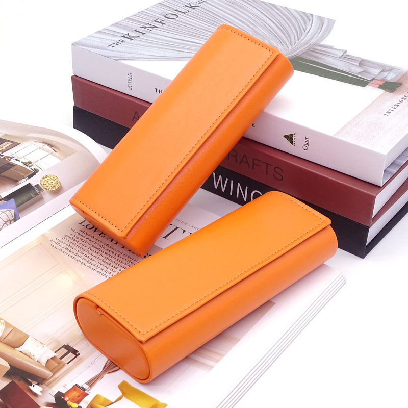 Picture of Girls' Glasses Case Portable Simple Leather Anti-pressure Retro Myopic Eyes Box Sunglasses Box Male LOGO Printing