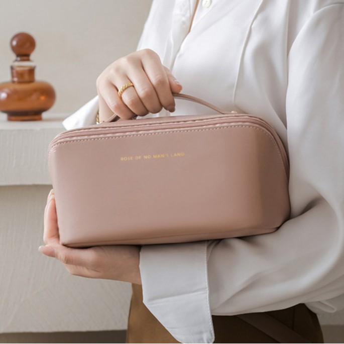 2024 New PU Cosmetic Bag Large Capacity Portable Cosmetic Storage Bag Travel Wash Bag Cosmetic Storage Bag