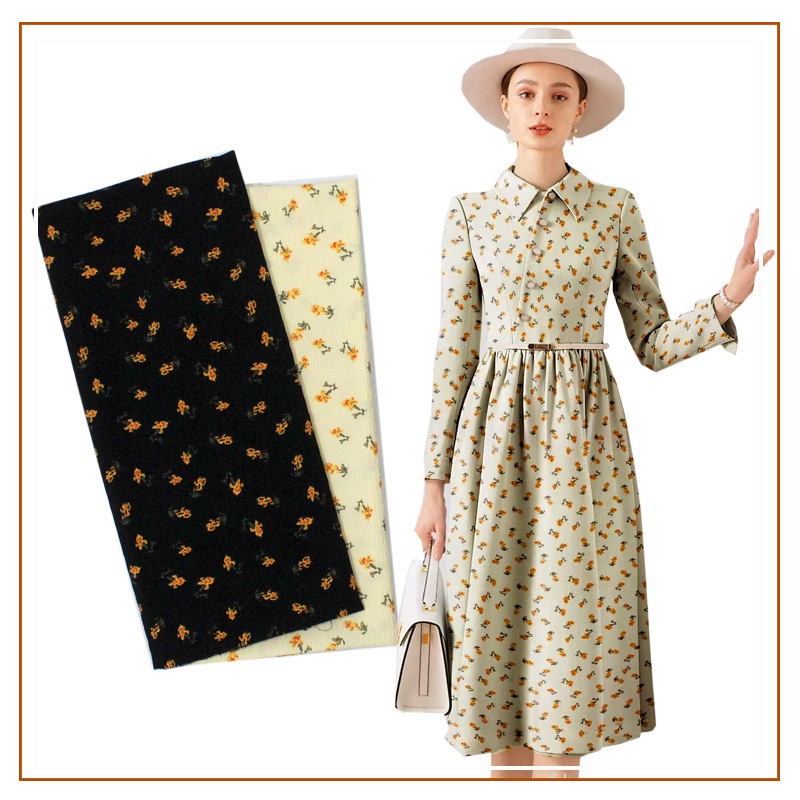 Di Strip Floral Printed Fabric Small Floral Graphic Printed Style Cloth Dress Slip Skirt Soft Fabric