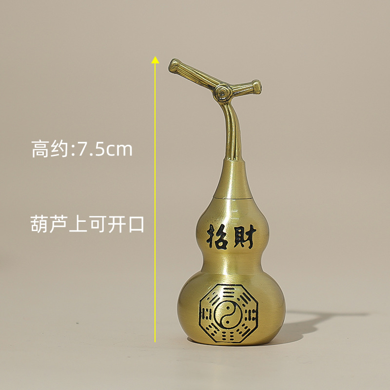 Picture of Spot copper gourd wholesale small open pure copper gourd hollow five Emperor money large gossip fortune copper gourd