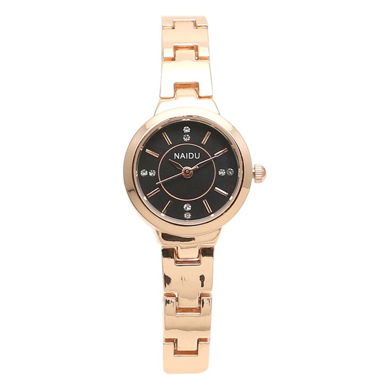 Women's Korean-style rhinestone scale bracelet watch versatile fresh Women's Watch fashion trendy girlfriends rose gold watch