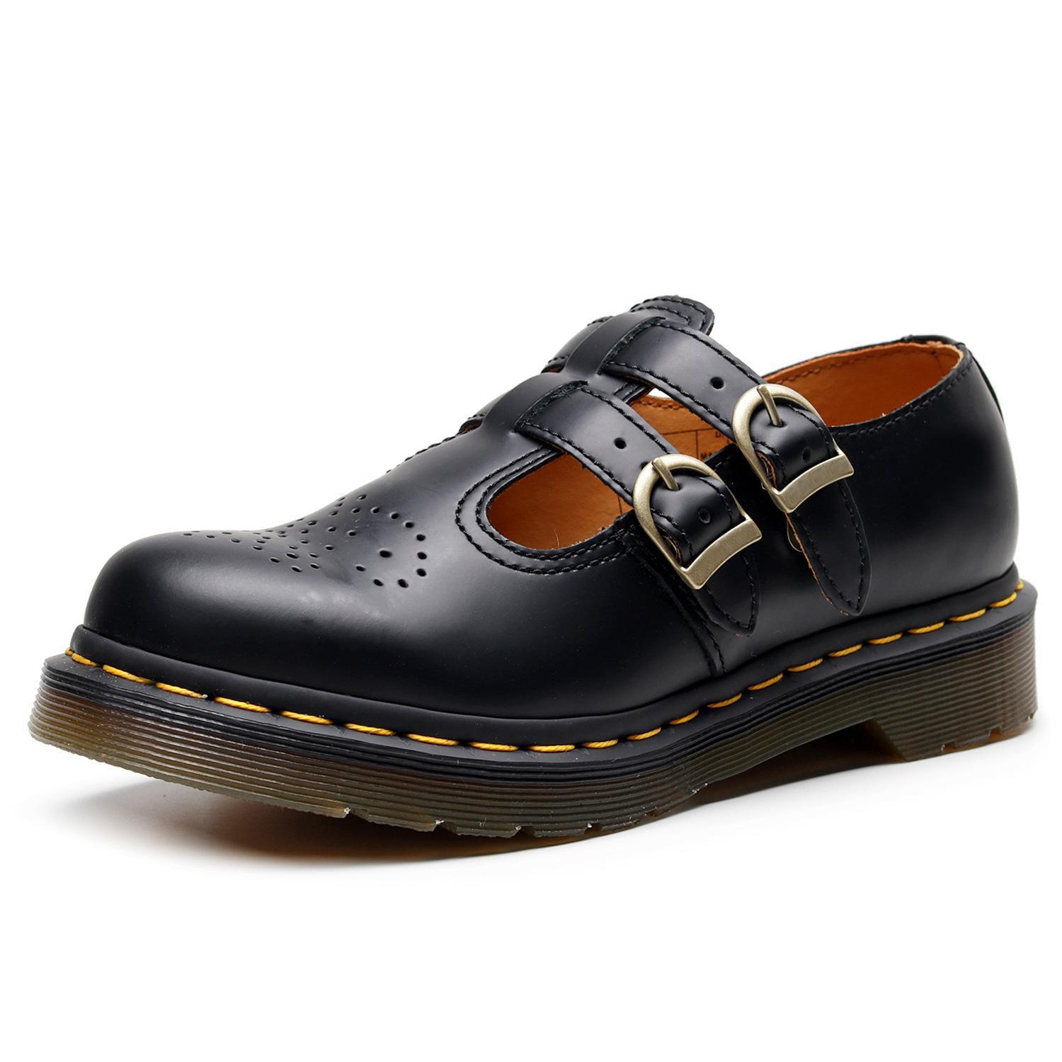 Cross-Border Mary Jane Shoes 8065 Genuine Leather Low-Top Small Leather Shoes for Women, Versatile British Style Fashionable Student Casual Shoes