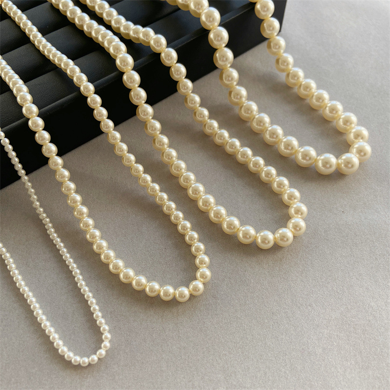 Fever Blogger Same Style Shi Jia Strong Light Personality Small Pearl Necklace Light Luxury Textured Unique Clavicle Chain Neck Chain