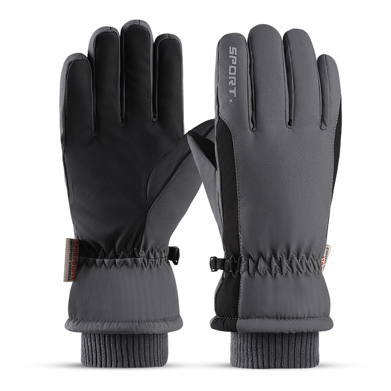 Picture of Cross-border gloves winter men's driving skiing warm fleece-lined sports waterproof cold-proof touch screen riding gloves wholesale