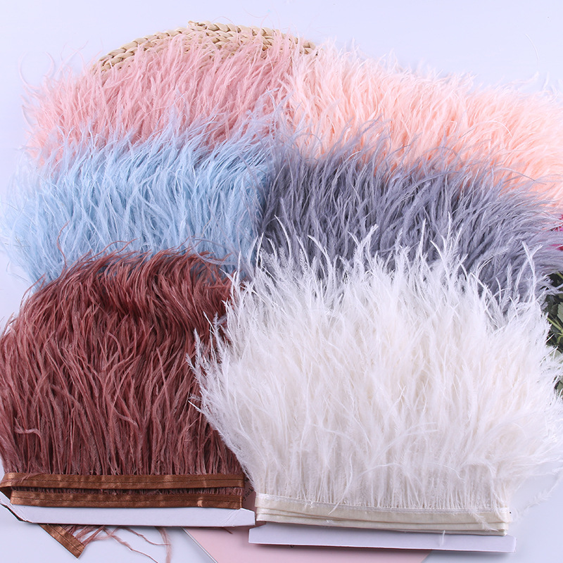 Manufacturer Supplies Ostrich Feather DIY Jewelry Accessories Feather Ostrich Feather Clothes Cuffs Skirt Decoration