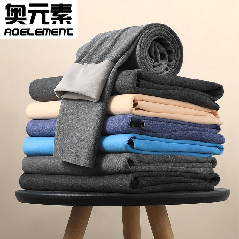 Picture of Men's Autumn Clothes and Pants suit fleece-lined Thickened Bottoming Shirt Slim-fit Seamless Cold-proof Thermal Underwear for Boys in Autumn and Winter