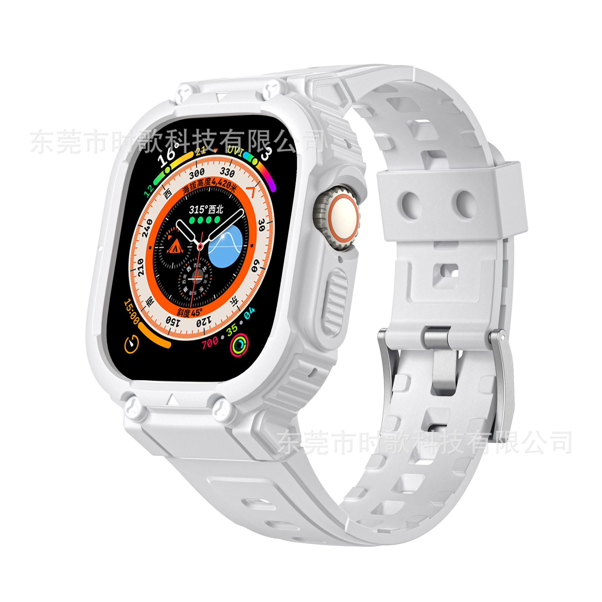 Picture of For apple 4~8 generation watch with solid color TPU apple watchUltra249mm all-in-one strap new