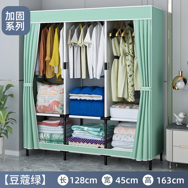 Picture of Simple wardrobe home bedroom durable thickened assembly sturdy single thickened small apartment rental small wardrobe