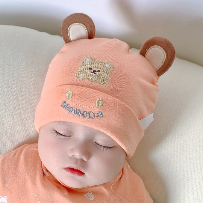 Picture of Katu Bear Infant Hat Spring & Fall 3-6-12 Months Male and Female Baby Pullover Hat Cotton 100-Day Sleeping Hat