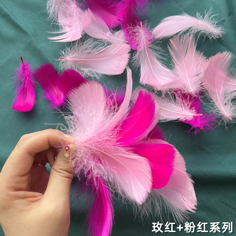 Picture of diy handmade color floating feather goose feather dream catcher wave ball gift box filling decoration materials