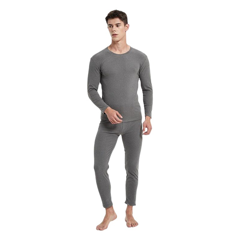 Edged Round Neck Thermal Intimates for Men in Autumn and Winter Double-Sided Brushed Autumn Intimates for Women Thermal Intimates Set Wholesale