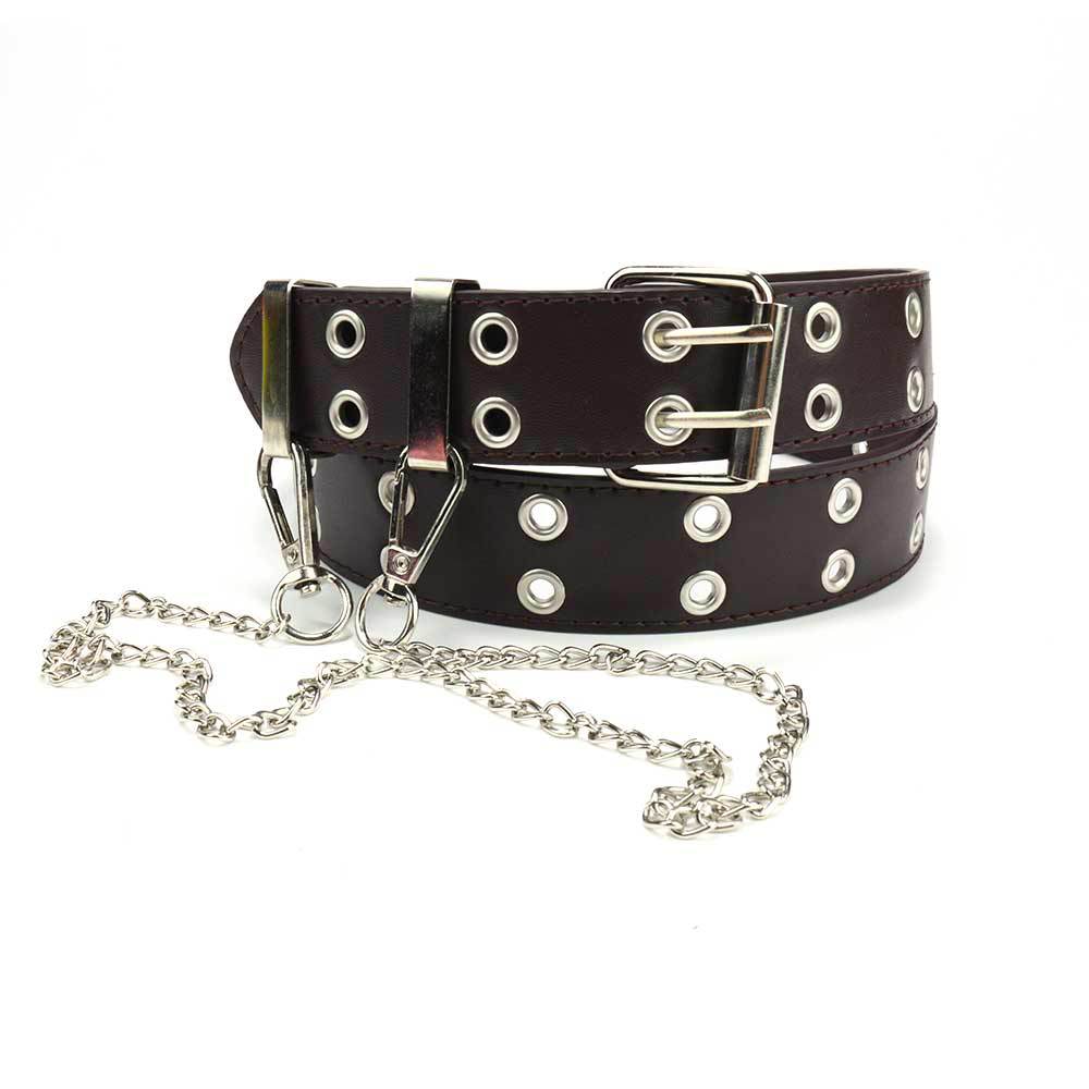 Picture of Cross-border punk belt women's decorative all-match y2k niche design pink chain jeans with eye belt