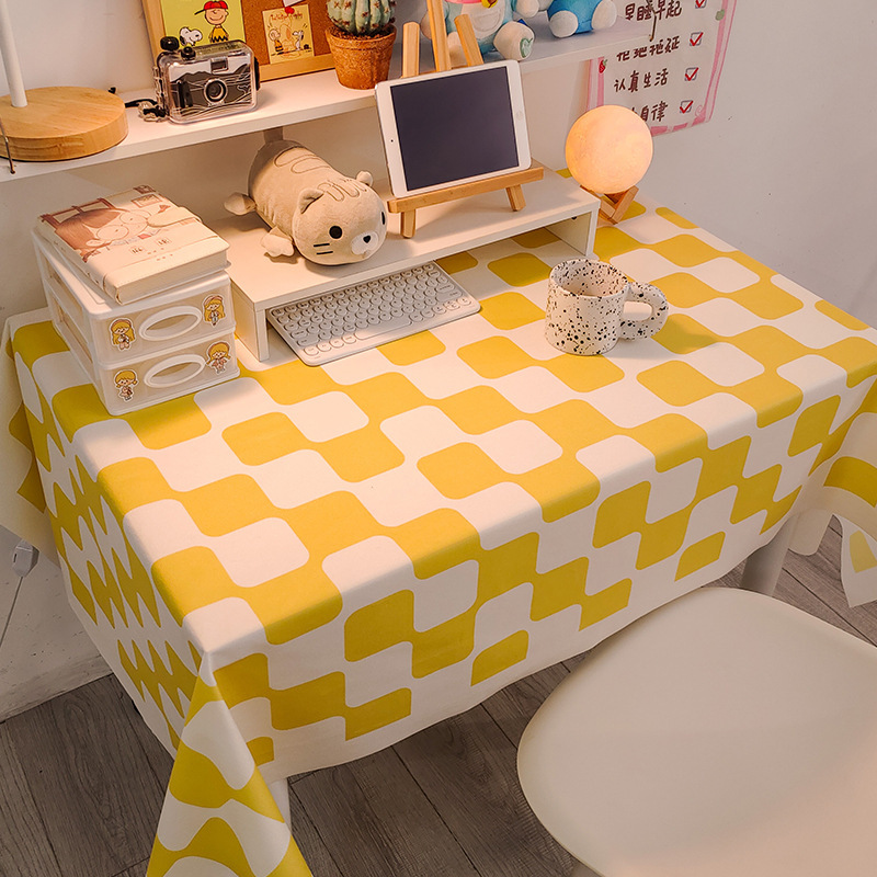 Picture of Checkerboard Tablecloth Ins Style Popular Photo Student Desk Dormitory Decoration Coffee Table Dustproof Picnic Stall Cloth