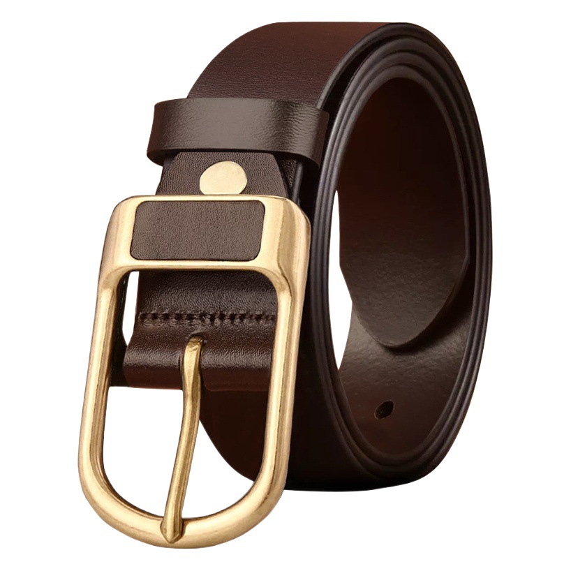 Retro men's leather belt casual business pin buckle cowhide belt young and middle-aged personalized business jeans with men