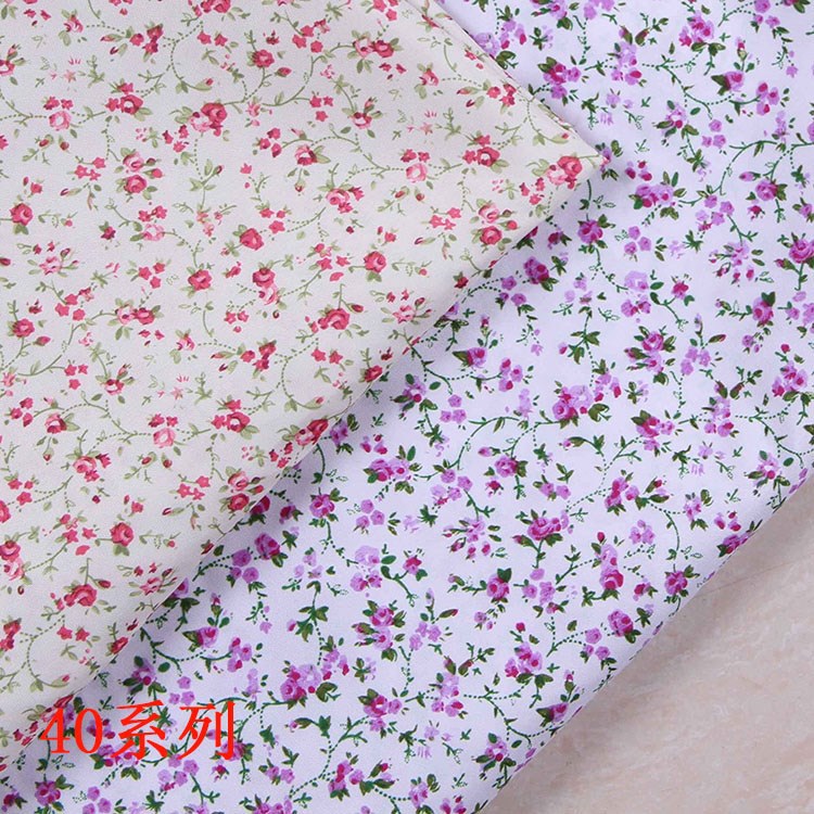 Factory wholesale supply small floral fabric toy fabric refreshing printed cloth craft oversleeve plain peach skin Velvet