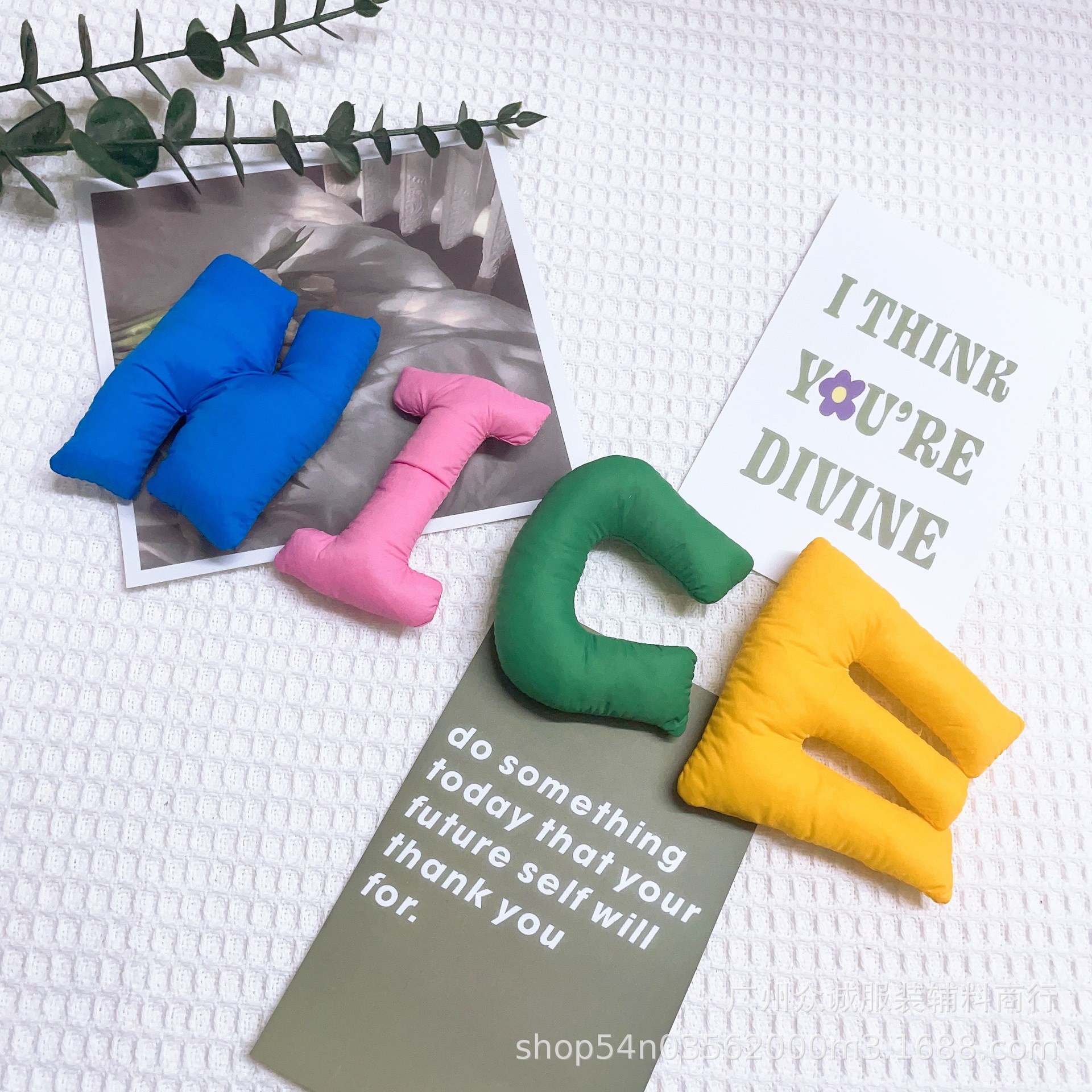 Net red three-dimensional color letter nice cotton decoration trend clothing bag shoes and socks accessories wholesale