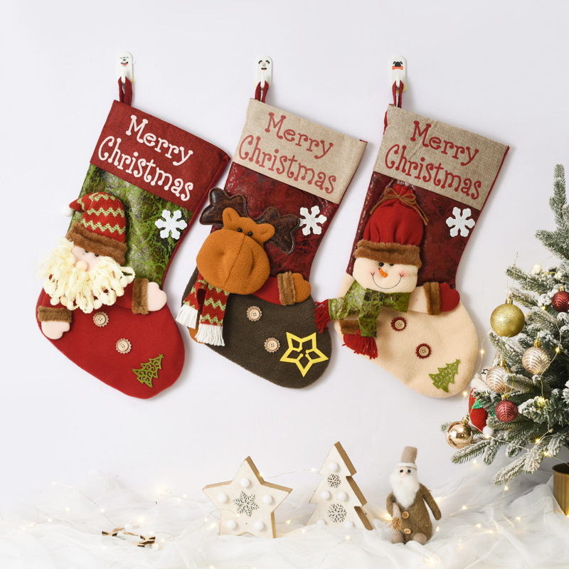 Christmas Decorations Large Christmas Socks Gift Bag Santa Candy Bag Christmas Tree Pendant Christmas Bag