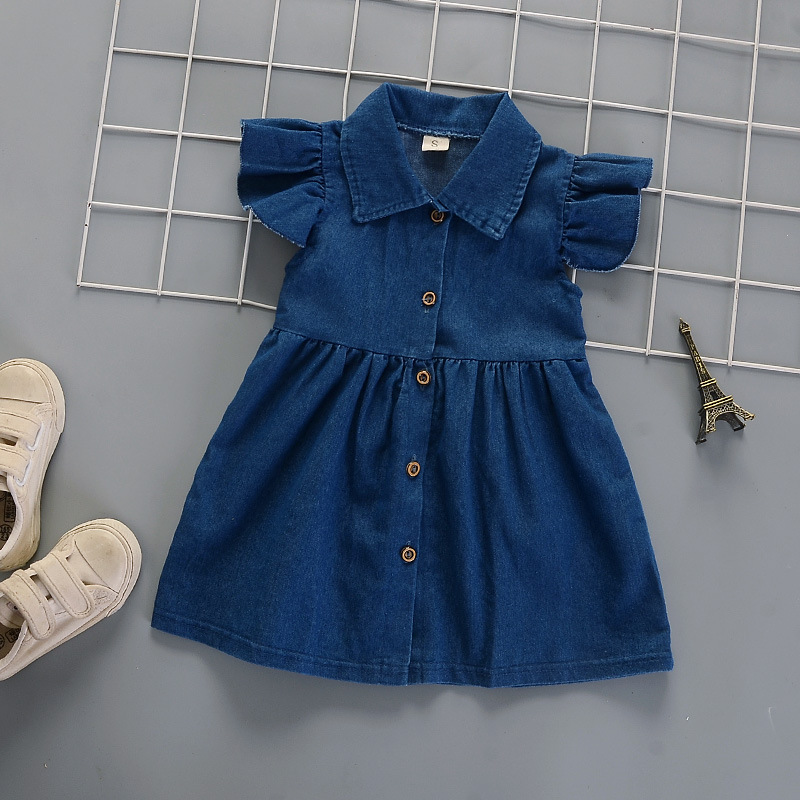 2024 new girls Denim summer dress foreign trade explosions soft Denim children's baby skirt manufacturers direct batch
