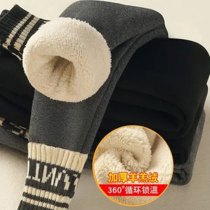 Picture of Girls' Leggings fleece-lined Thickened Autumn and Winter Children's One-piece Velvet Lamb Velvet Pants Outer Wearing Children's Warm Pants