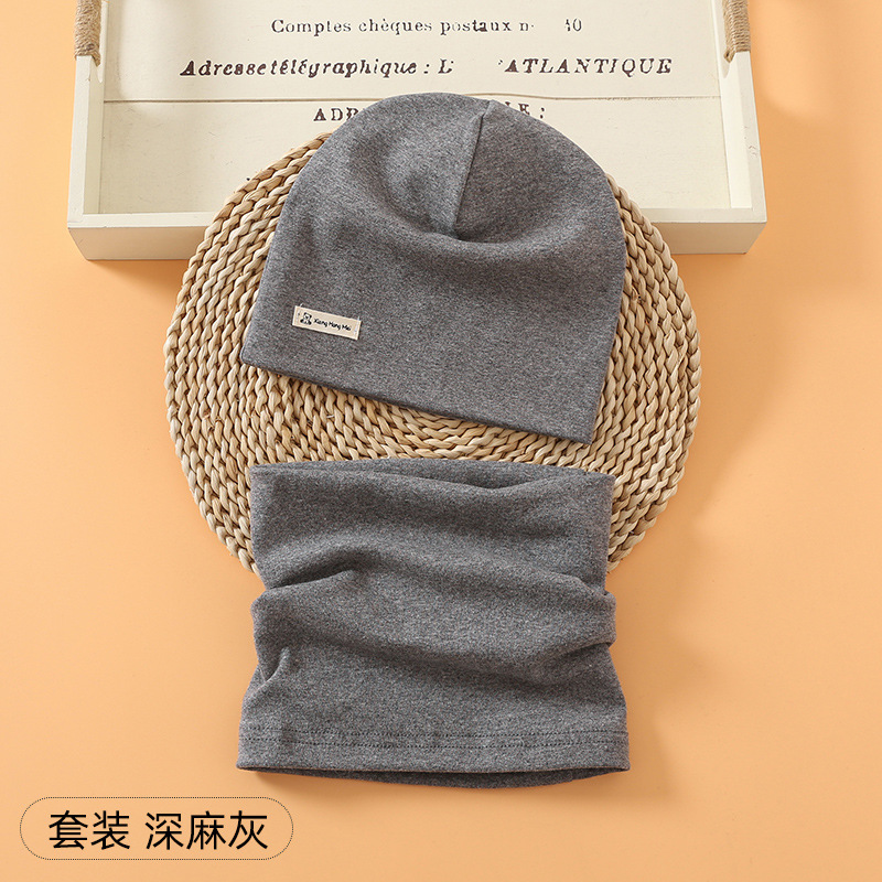 Picture of New baby double hat suit warm Amazon foreign trade wholesale printing children's scarf hat suit