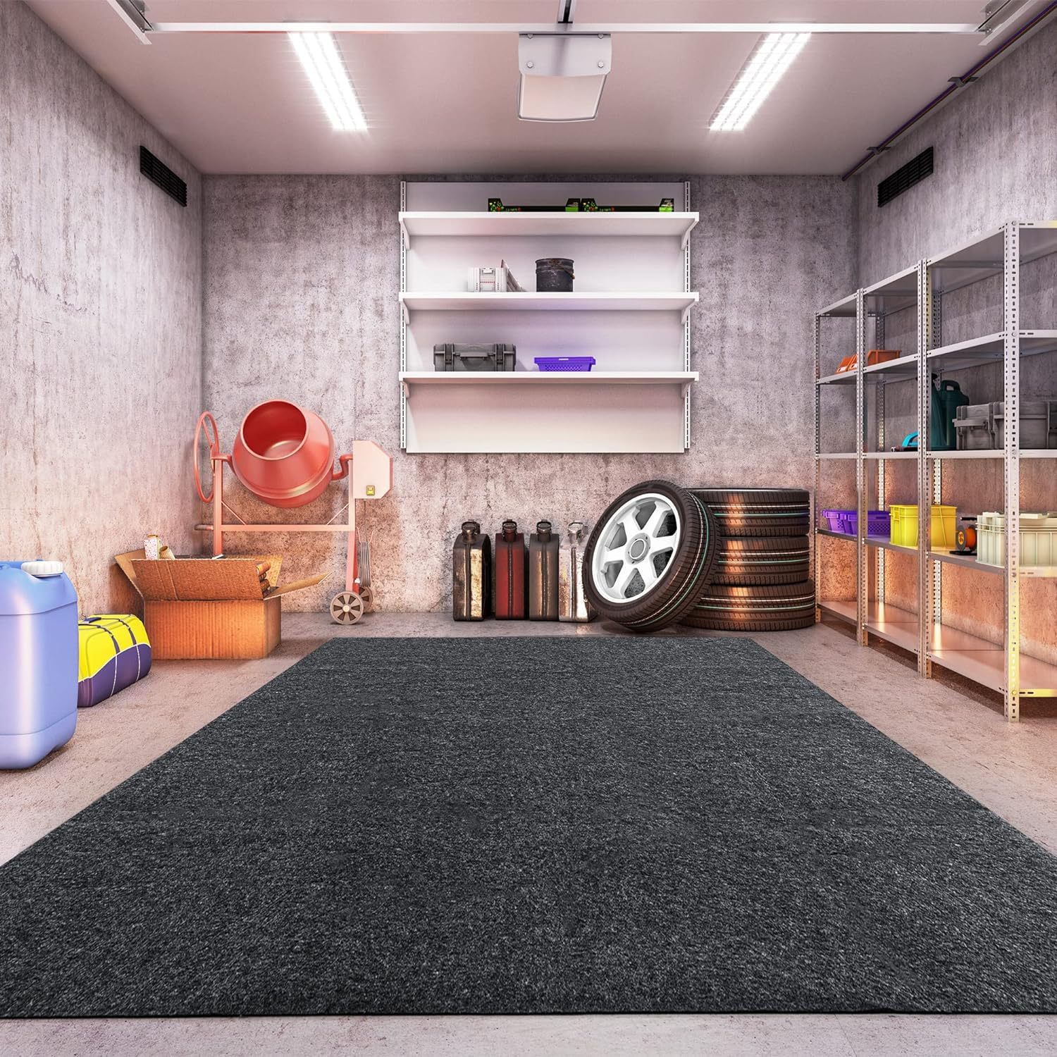 Wholesale Felt Garage Mat Basement Felt Mat PE Coated Felt Bath Mat Water Absorbent Oil Proof Washable Felt
