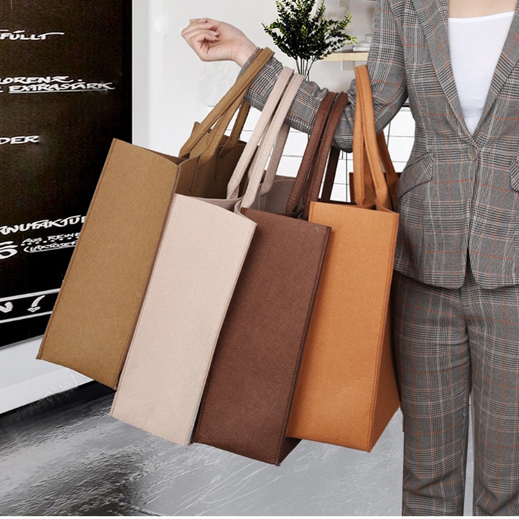New Felt Handbag Thickened Women's Portable Shopping Bag Large Capacity Felt Handbag Printable logo