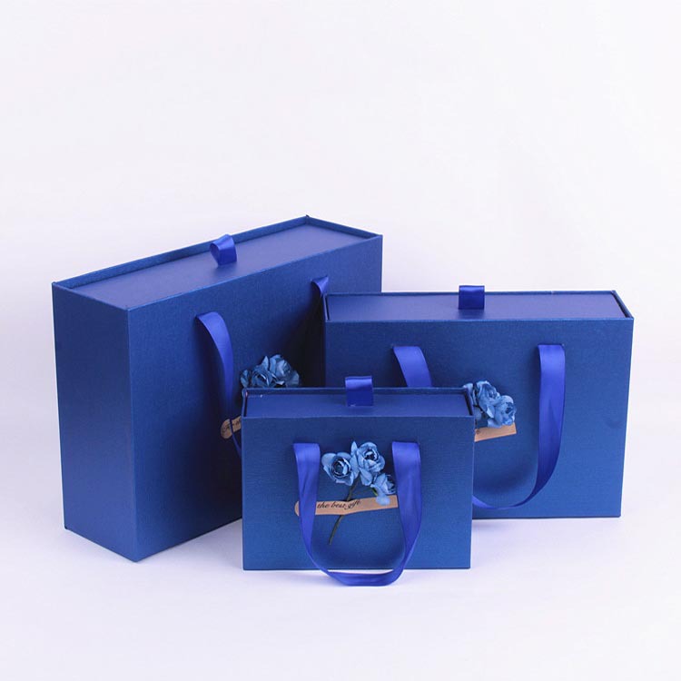 Creative jewelry scarf portable Drawer gift box spot creative portable blue drawer high-end gift box