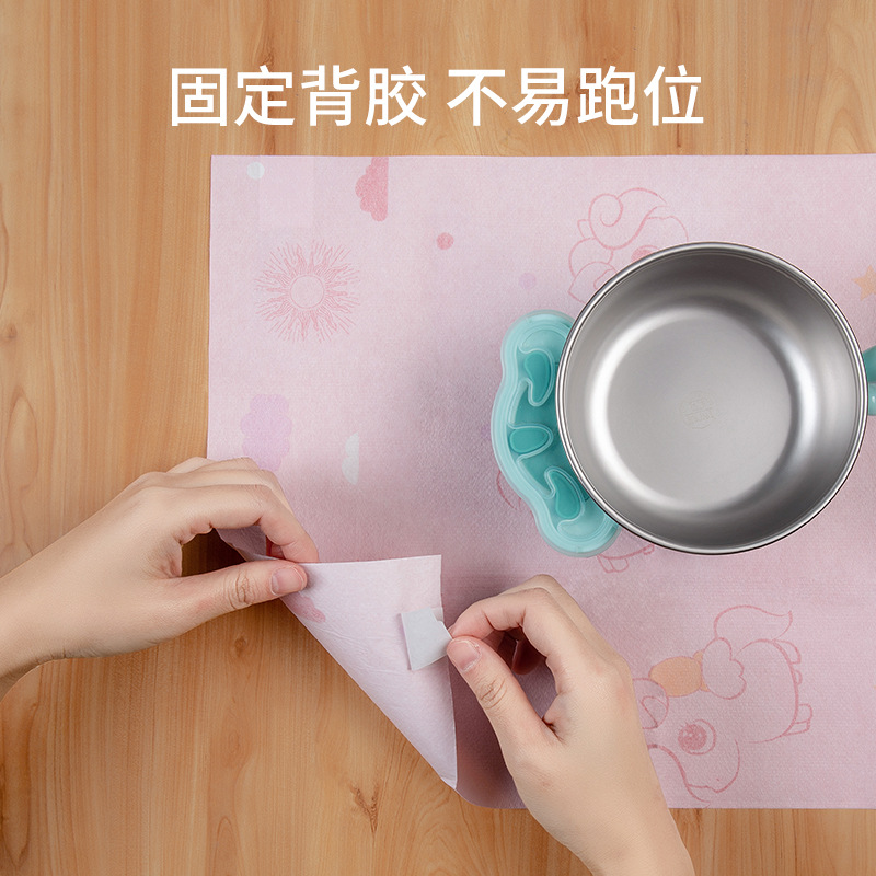 Picture of Disposable Placemat in stock Wholesale Children's Baby Tablecloth Waterproof Oil-proof Disposable Portable Dining Table Mat