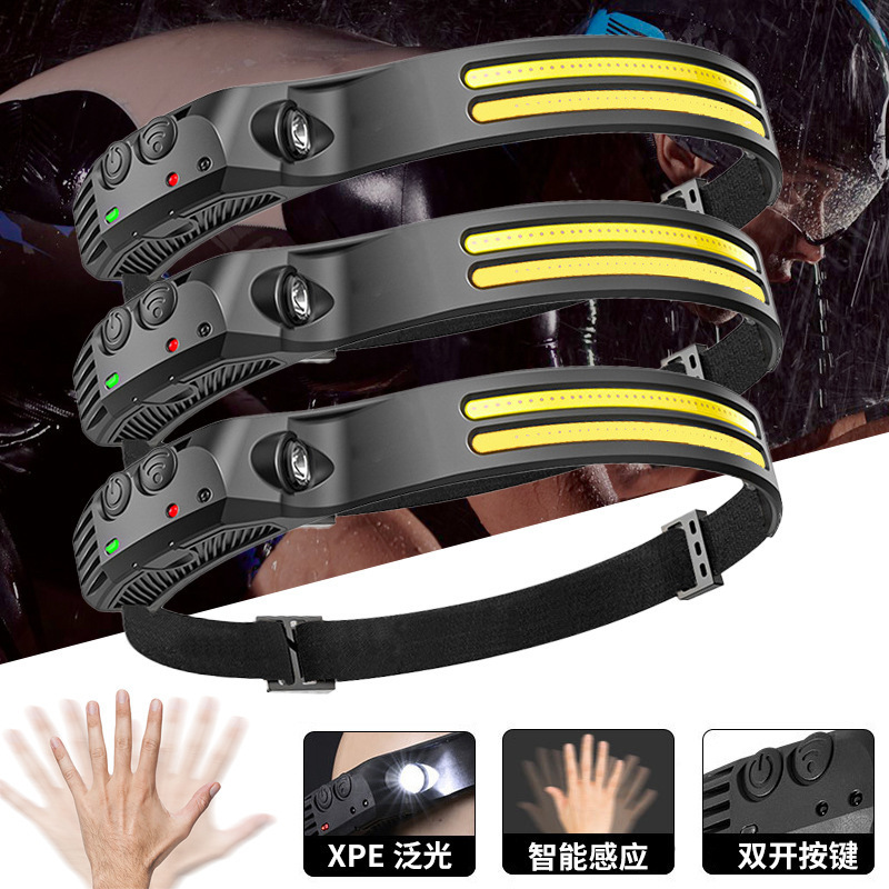 Headlamp Head-mounted Strong Light Charging Night Fishing Headlamp Fishing Special Super Bright Ultra Light Portable Sensor Lamp Long Endurance