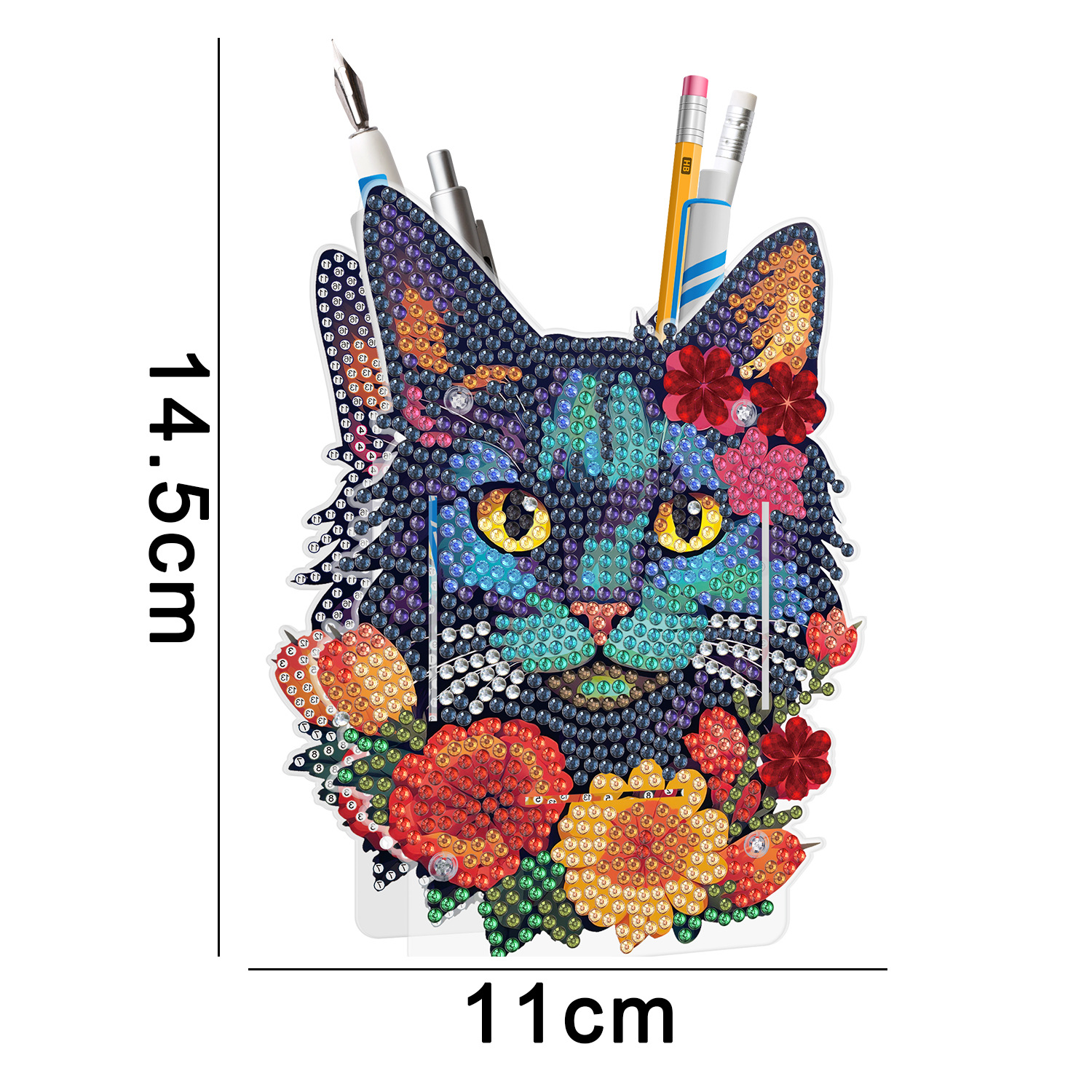 Picture of Diamond painting peripheral pen holder transparent PVC pen holder foreign trade new creative handmade stick drill desktop storage ornaments