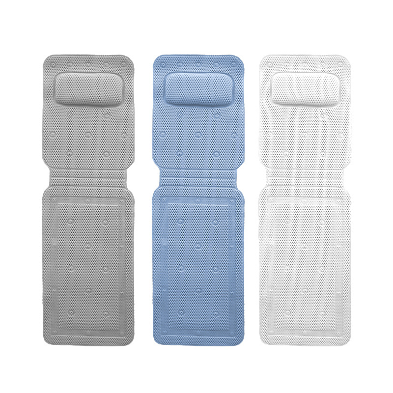 Picture of PVC Bathroom Bath Mat Non-Slip Anti-Drop-Resistant Bath with Suction Cup Household SPA Bath with Pillow Backrest Bath Mat