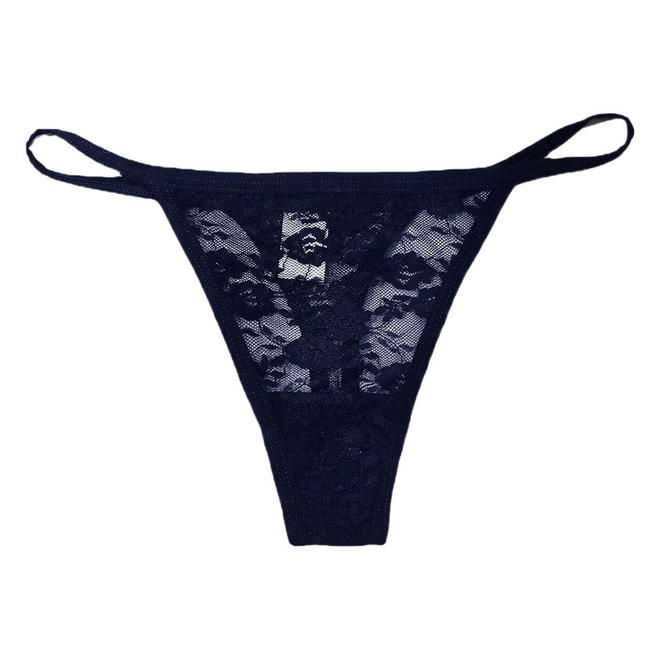 Cross-Border Amazon Lace Sexy Low-Waist European and American Thong Women's One-Line Foreign Trade Women's Underwear Large Size Wholesale