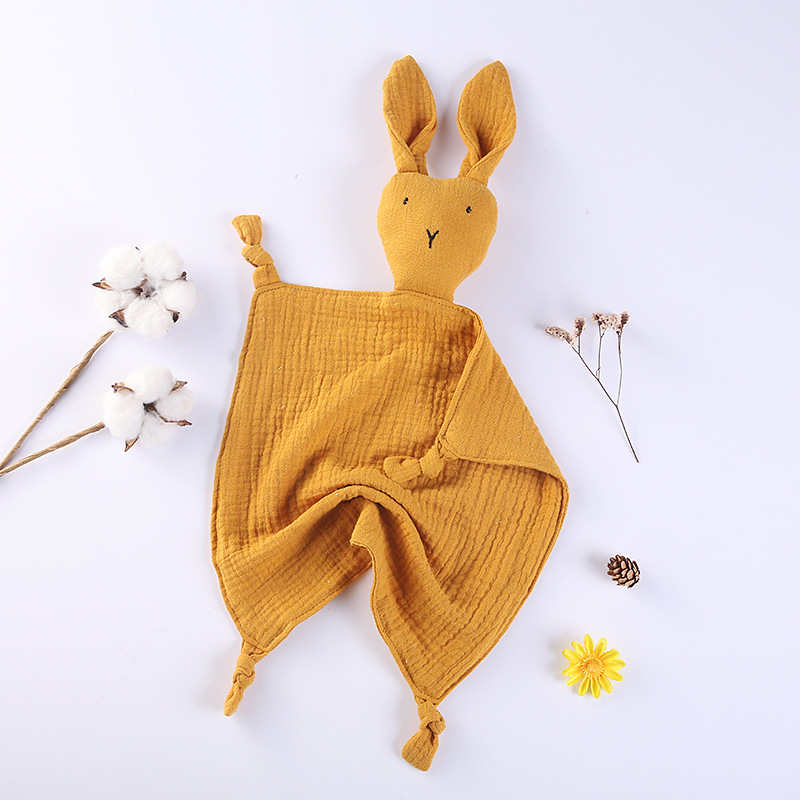 Picture of Pure Cotton Double-layer Gauze Baby's Spit Towel Sleeping Bag Blanket Doll Baby's Ambience Towel Entrance Rabbit Blanket