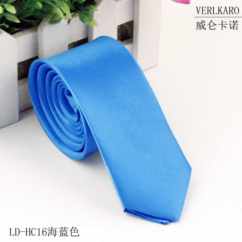 Picture of Leisure students 5cm solid color narrow version ins polyester silk business men's multi-color optional tie manufacturers in stock wholesale
