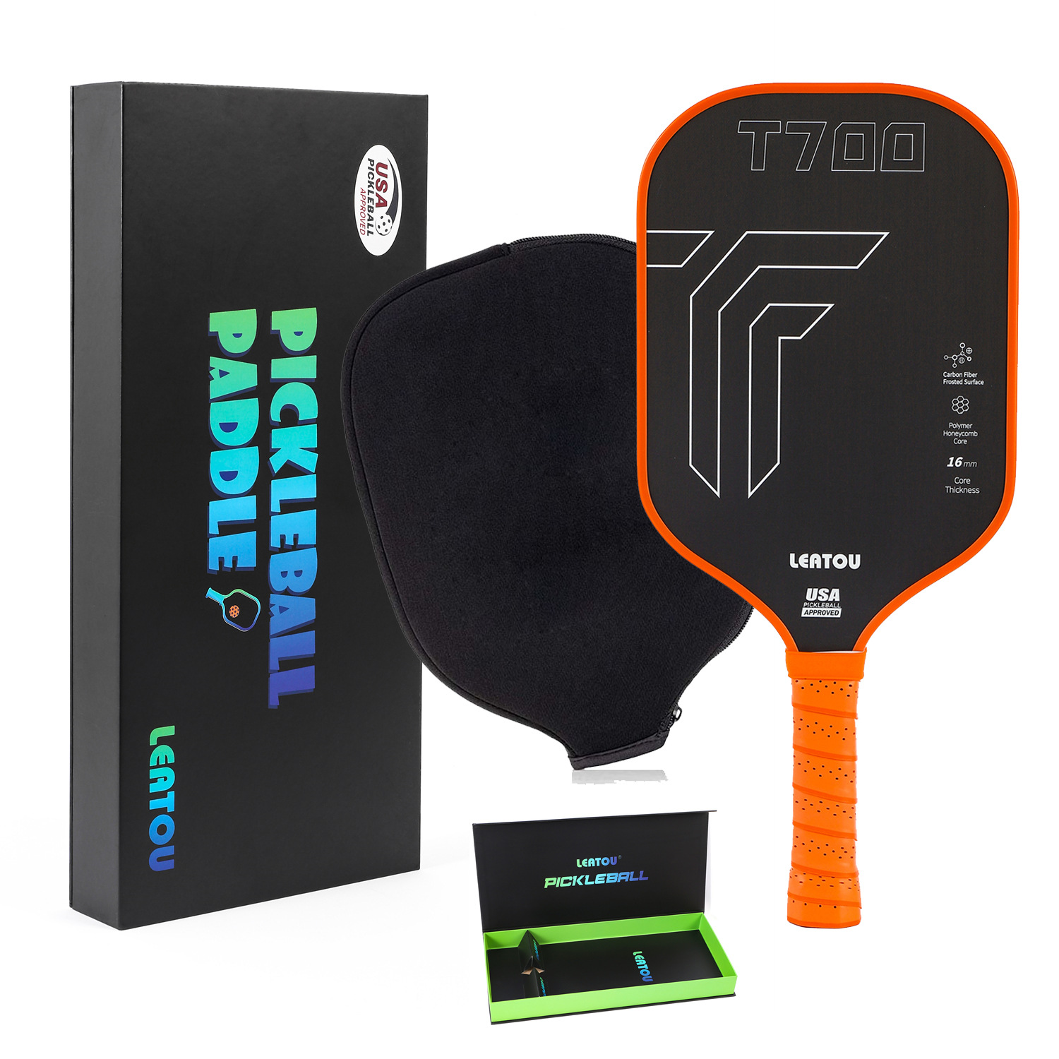 Picture of T700 Hot-Pressed Offensive Pickleball Racket Frosted Anti-Fall and Durable Pickleball Racket High-Strength Carbon Fiber Color Box