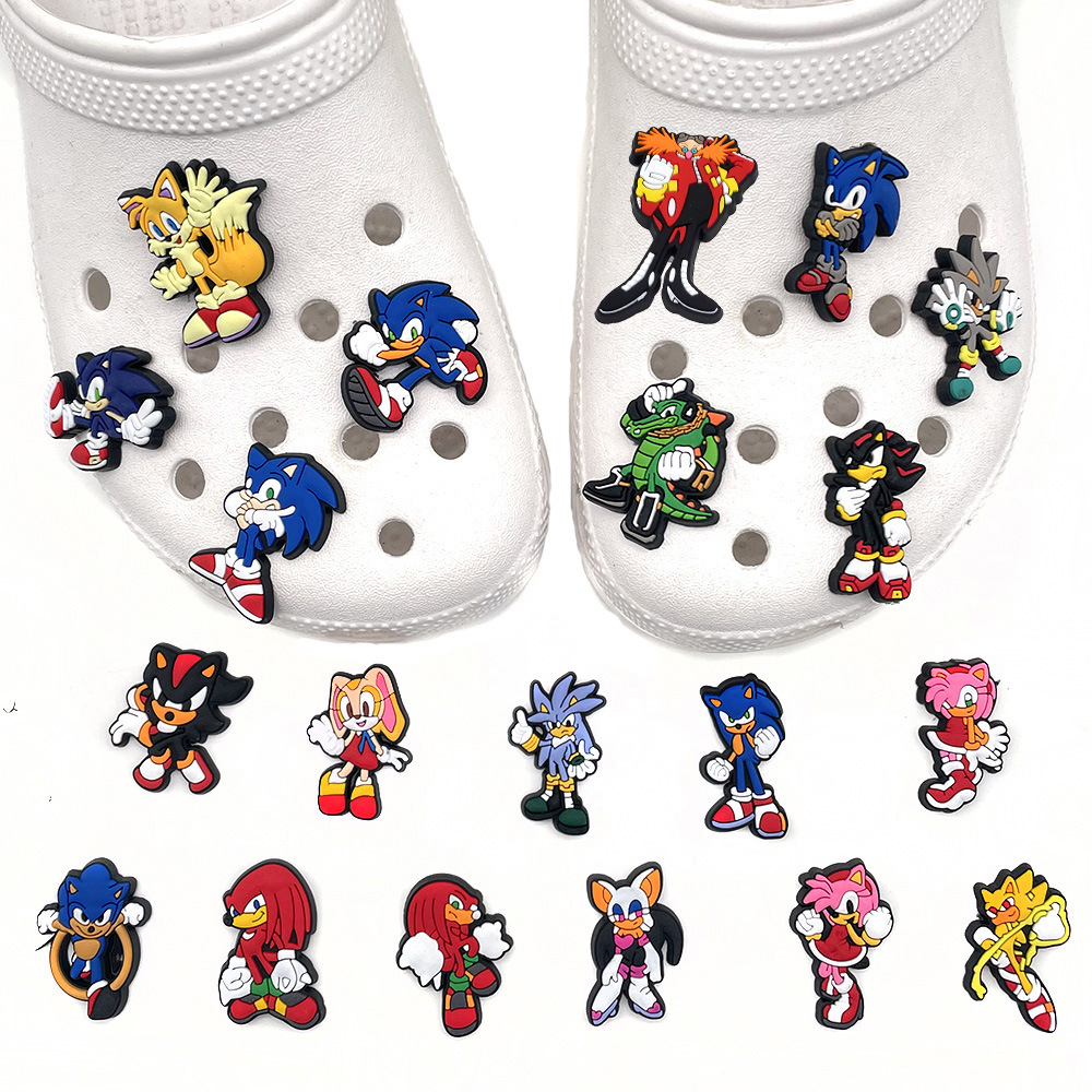 20 suit Cartoon Sonic Series Hole Shoes Shoe Flower Decorative Buckle Distinctive DIY Garden Shoe Buckle Accessories