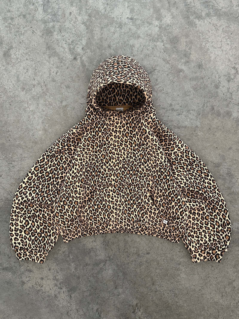 European and American Cross-Border Y2K Retro Leopard Print Hooded Sweatshirt Couple Harajuku Style Hip-Hop Zipper Pullover Sweatshirt