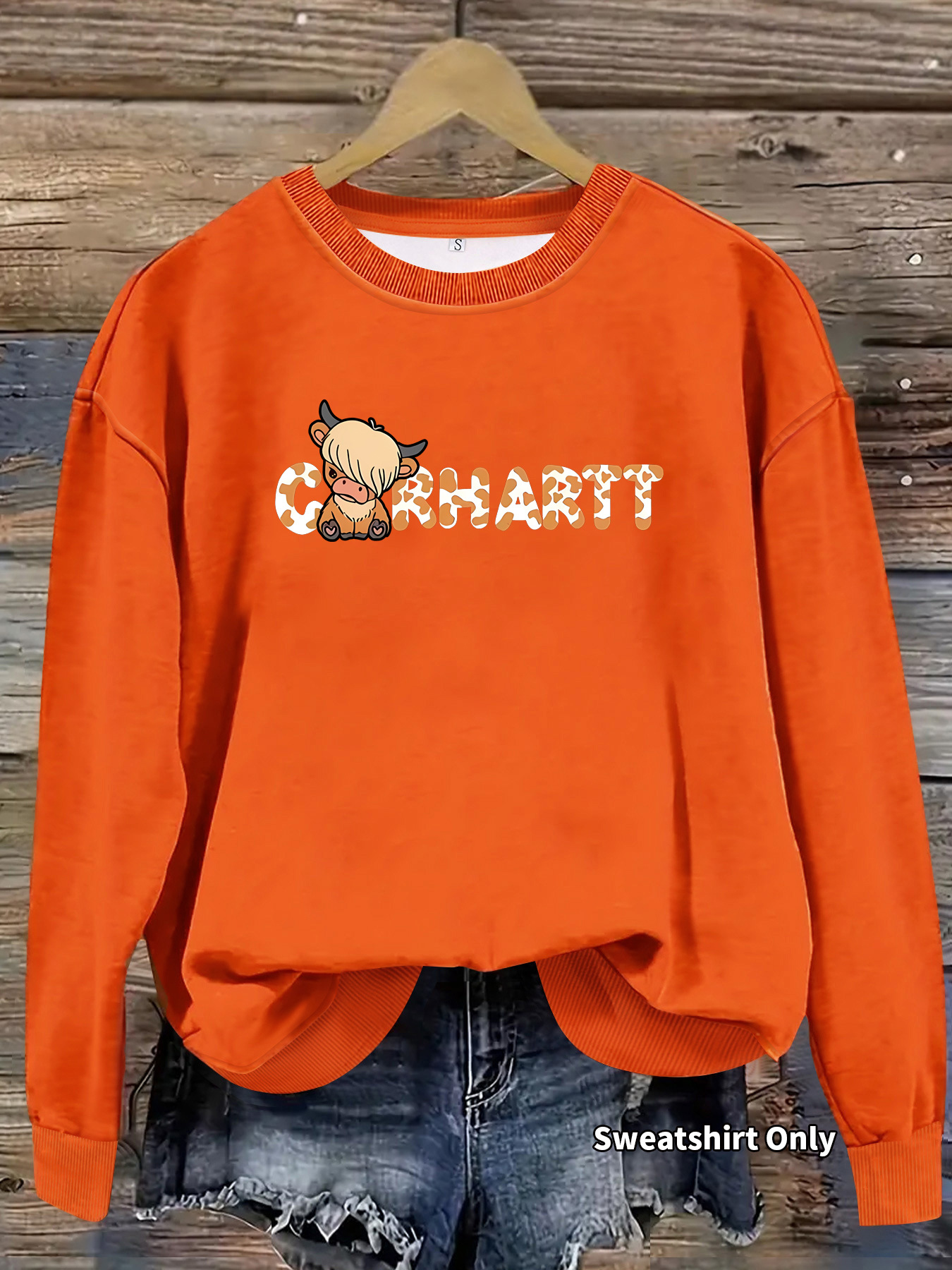 Europe and the United States cross-border autumn and winter women's casual long sleeve crew neck CRHARTT calf pullover sweatshirt sweater wholesale
