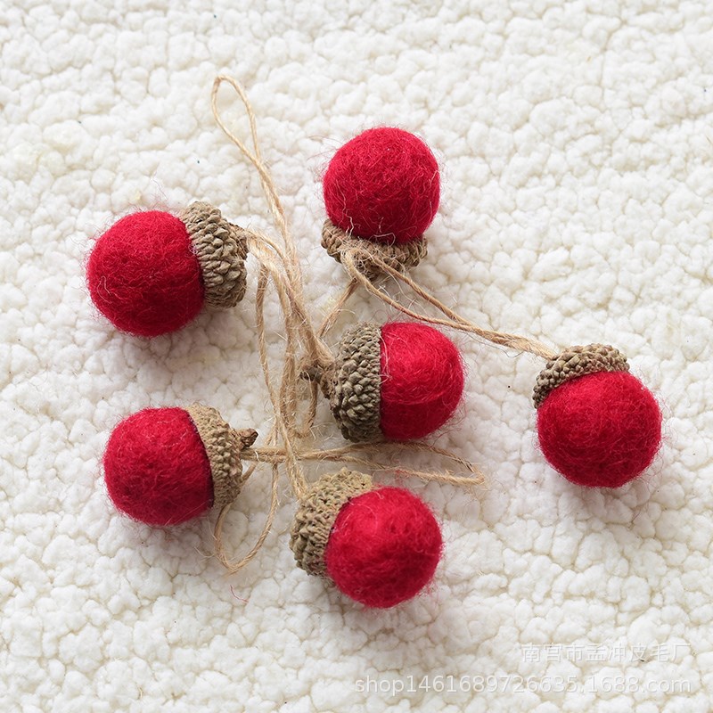 Picture of Cross-border wool felt Acorn ball Christmas ornaments handmade diy material scene layout Christmas tree pendant