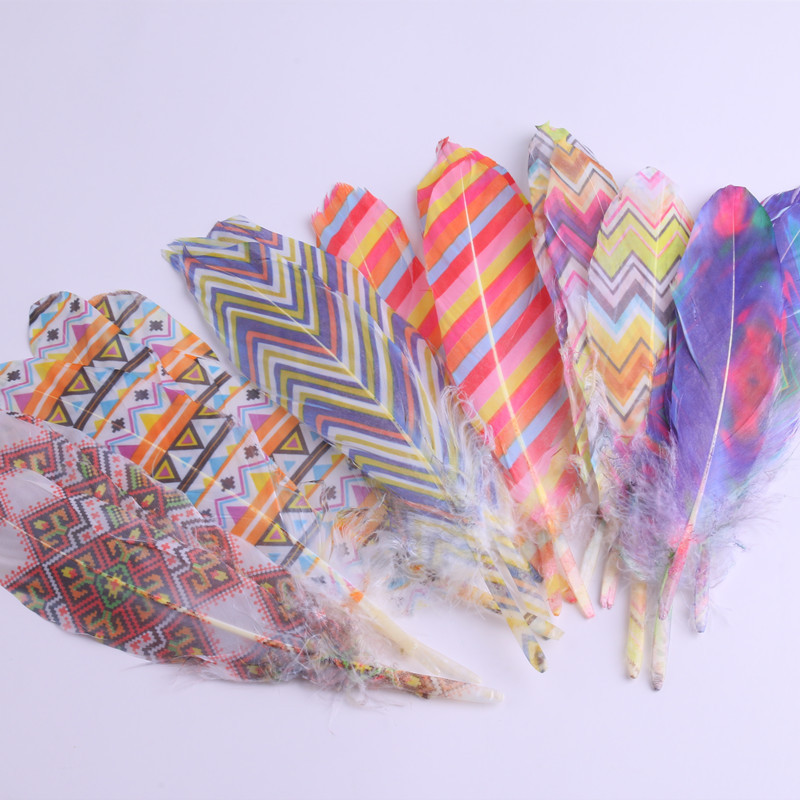 Self-produced various patterns golden gradient feather goose feather diy clothing crafts jewelry decoration accessories