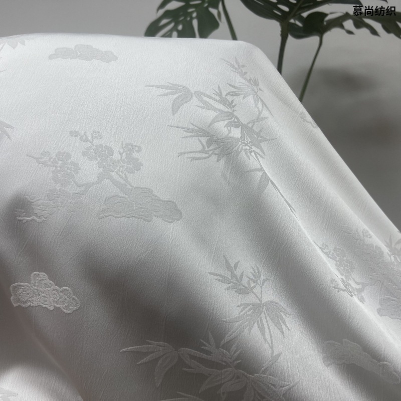 Autumn and Winter Imitation Acetate Jacquard Fabric Yunzhu Plum Dark Pattern Ancient Style Han Dynasty Skirt New Chinoiserie National Style Cheongsam Fabric